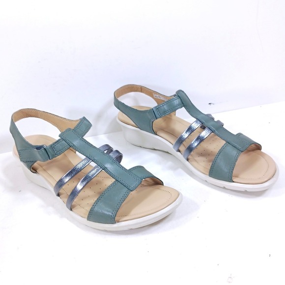 Ecco Shoes - ECCO Felicia Sandal Moon Dark Shadow Leather Wedge 217303 51156 Womens 11-11.5